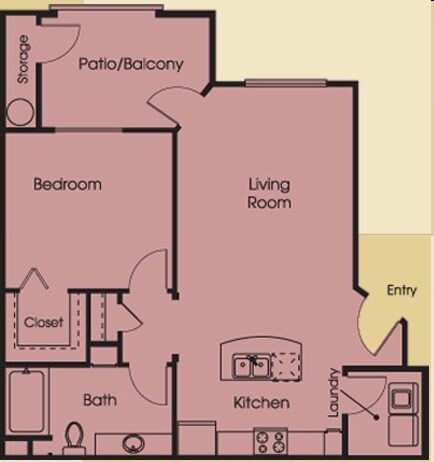 Skyros One Bedroom 2055 floor plan